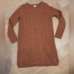 MERONA | Cable Knit Long Sleeve Sweater Dress - Rust